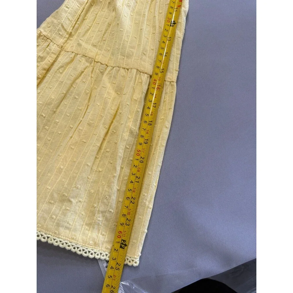 Lost + Wander Yellow V-neck Flared Sleeves Fit & Flare Tier Dress Size M